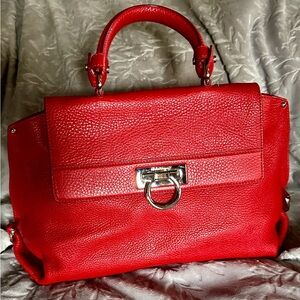 Salvatore Ferragamo Gorgeous Red Textured Leather Purse NWOT Save over 75%!!